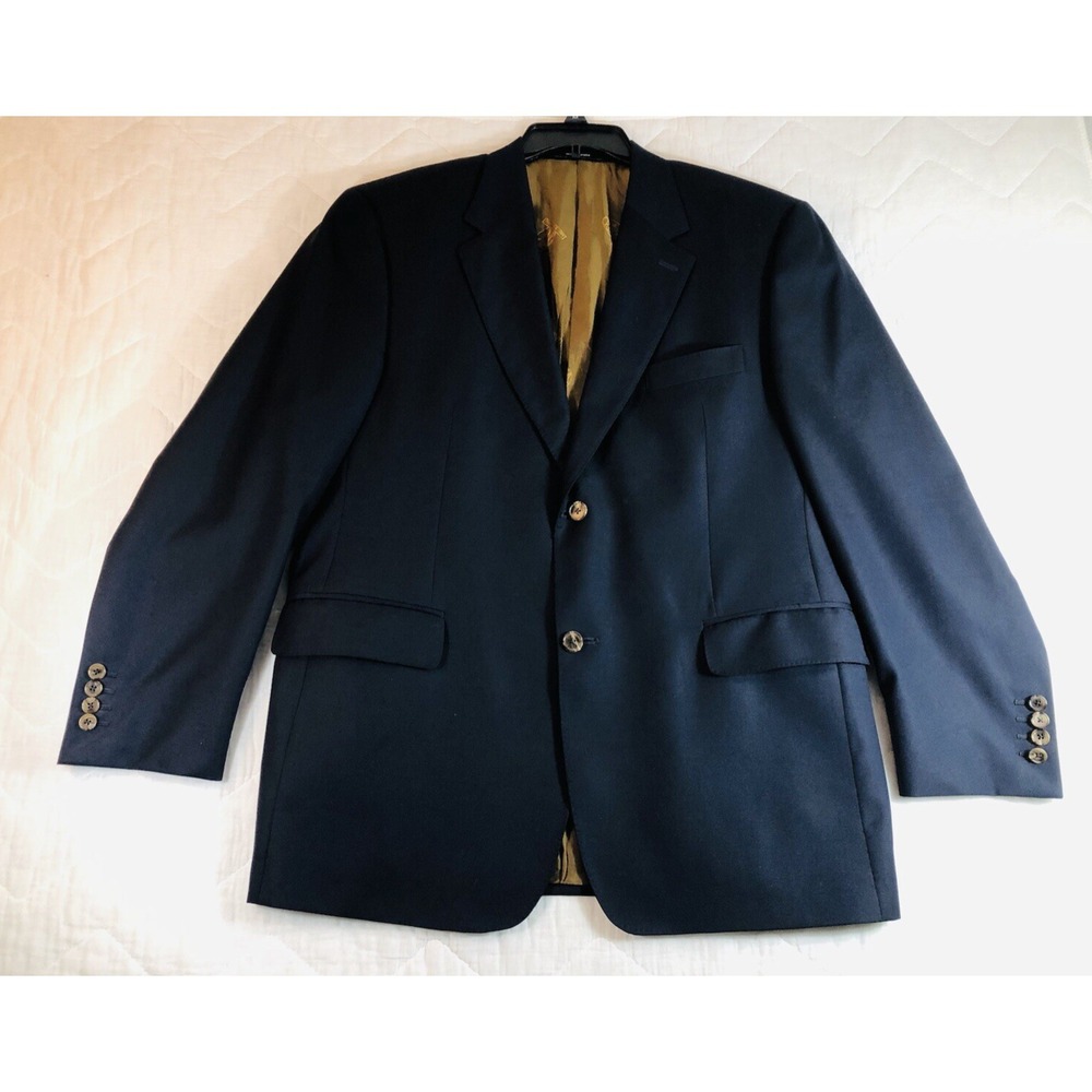 Miller Brothers Ltd Suit Jacket Size 44R Navy Blue 2 Button Wool Blazer Coat